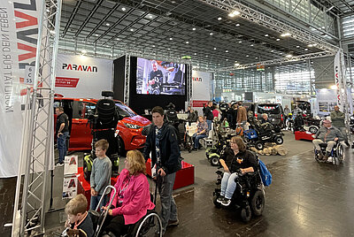 Excitement in front of the Paravan exhibition stand in Düsseldorf 2024