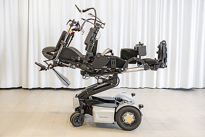 PARAVAN PR biolution standing wheelchair with recline function – multifunctional power wheelchair for therapy and daily use.