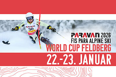 The official poster for the FIS Paraski World Cup at Feldberg featuring the Paravan logo