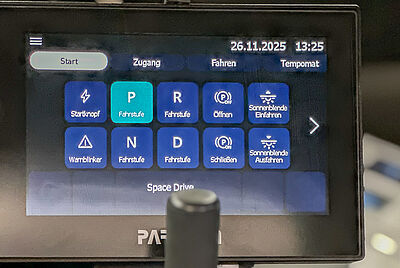 PARAVAN touch display controlling driving and secondary functions.