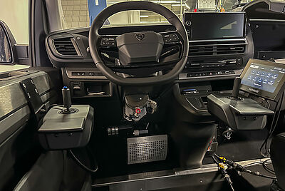 PARAVAN cockpit with Space Drive joystick and touch control system.